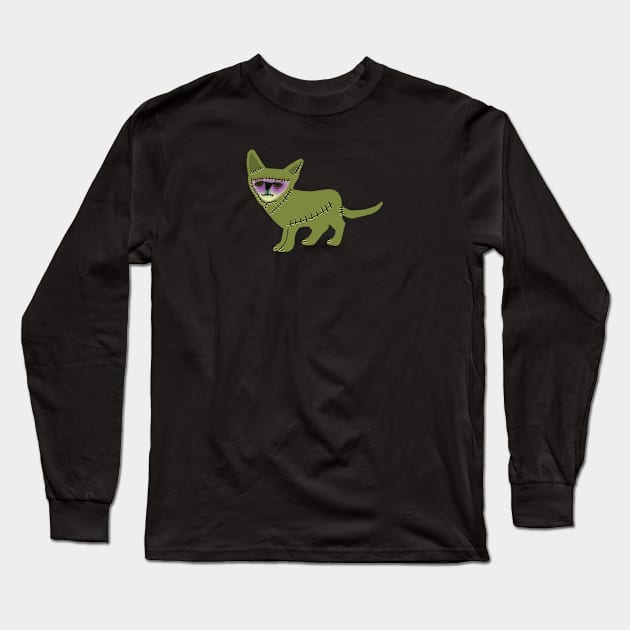 Frankenstein cat enjoy Long Sleeve T-Shirt by Tapood